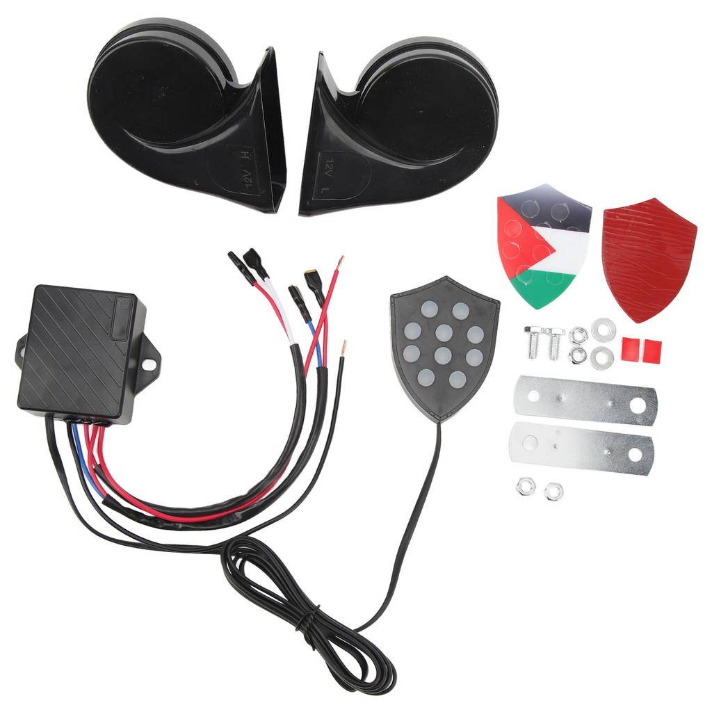 Electronic Horn System 12V 150dB Alarm Sound Remote Control Universal Fit for Car Sedan Truck SUV