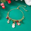 Christmas Bracelet for Women Fashion Elegant Christmas Tree Santa Snowflake Pendant Beaded Bracelets Holiday Party Jewelry Gift for Girls