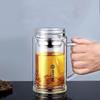 Fuguang Double-Layer Glass Office Tea Cup with Handle