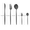 30-teiliges schwarzes Geschirrset Edelstahl glänzend Besteck Messer Teegabel Kaffeelöffel Besteck spülmaschinenfest Essbesteck