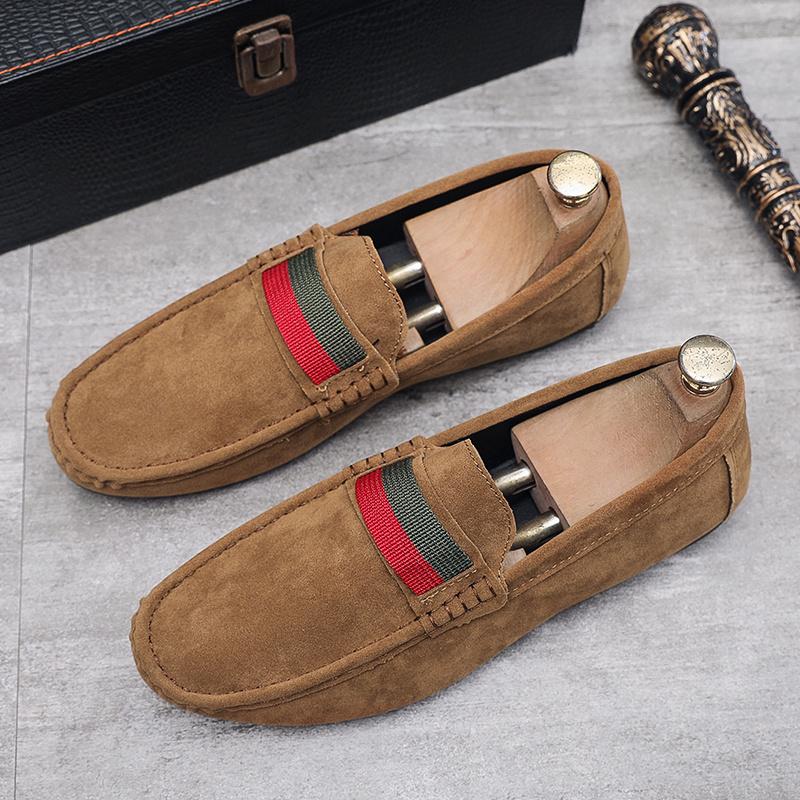 Fashion Luxury Man Moccasin Shoes Classic Handmade Suede Loafers Men Leather Casual Shoes Comfort Slip-On Driving Shoes Men Flat