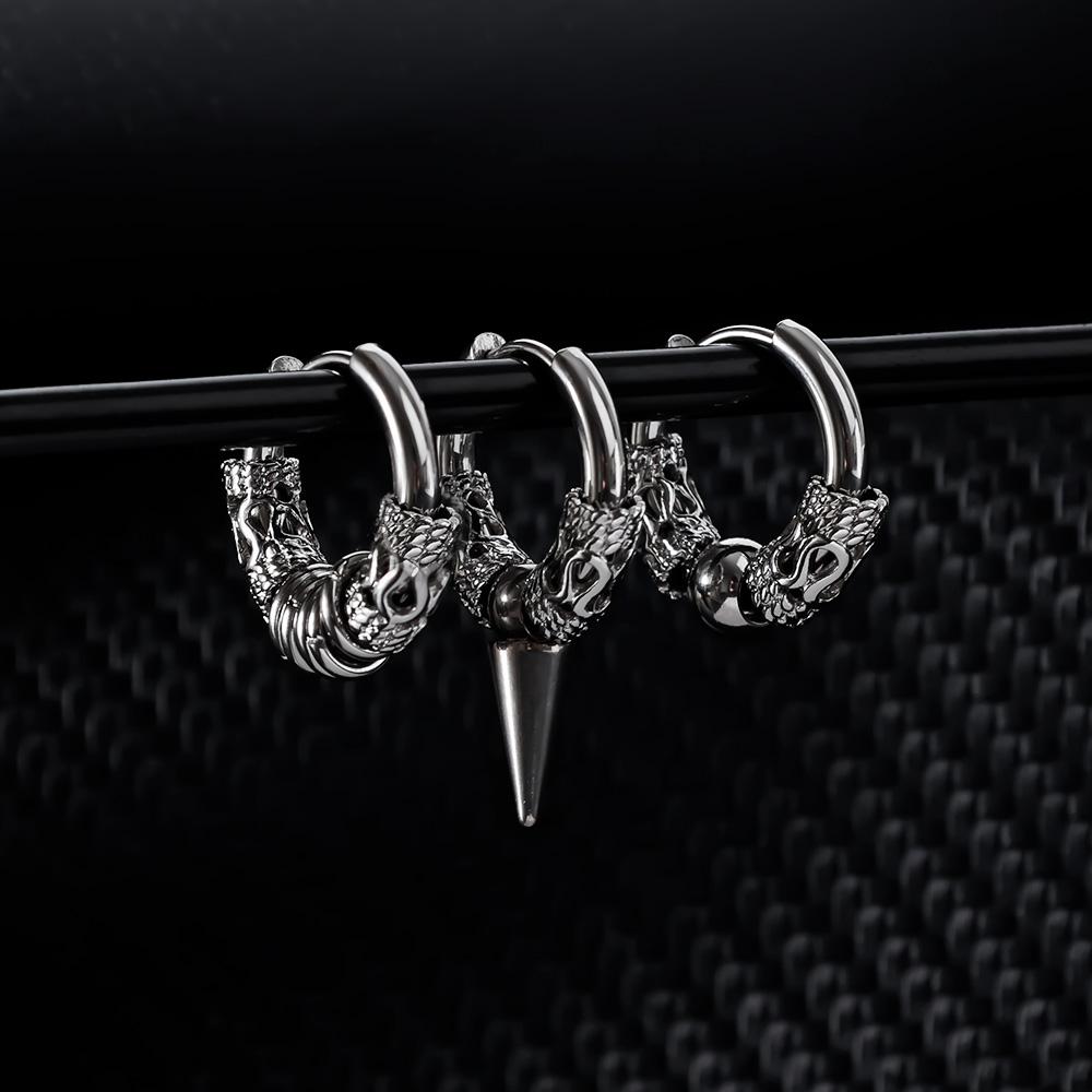 Klassische Herren Edelstahl Creolen für Damen Hip Hop Ohrring für Herren Jungenohrringe Punk Gothic Ohrstecker Schmuck Party Geschenk