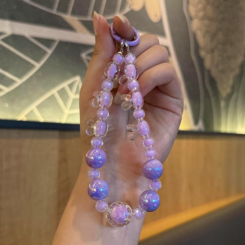 

Подвеска на сумку в виде кролика из акрила ручной работы, разноцветные бусины, брелок для телефона, автомобильный брелок, аксессуары фиолетовый