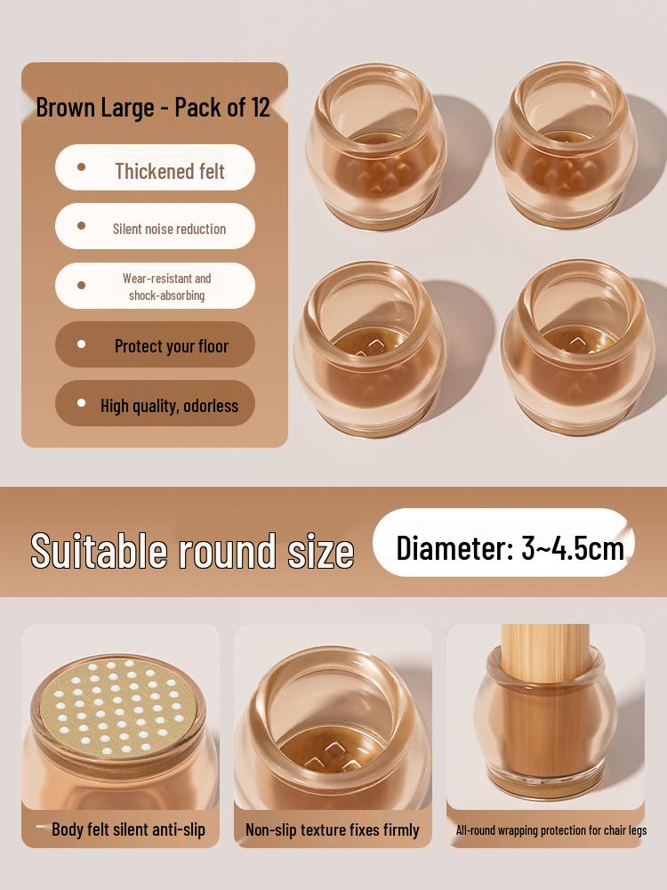 Anti-Slip Silicone Table & Chair Leg Pads - Wear-Resistant Protection for Dining Furniture