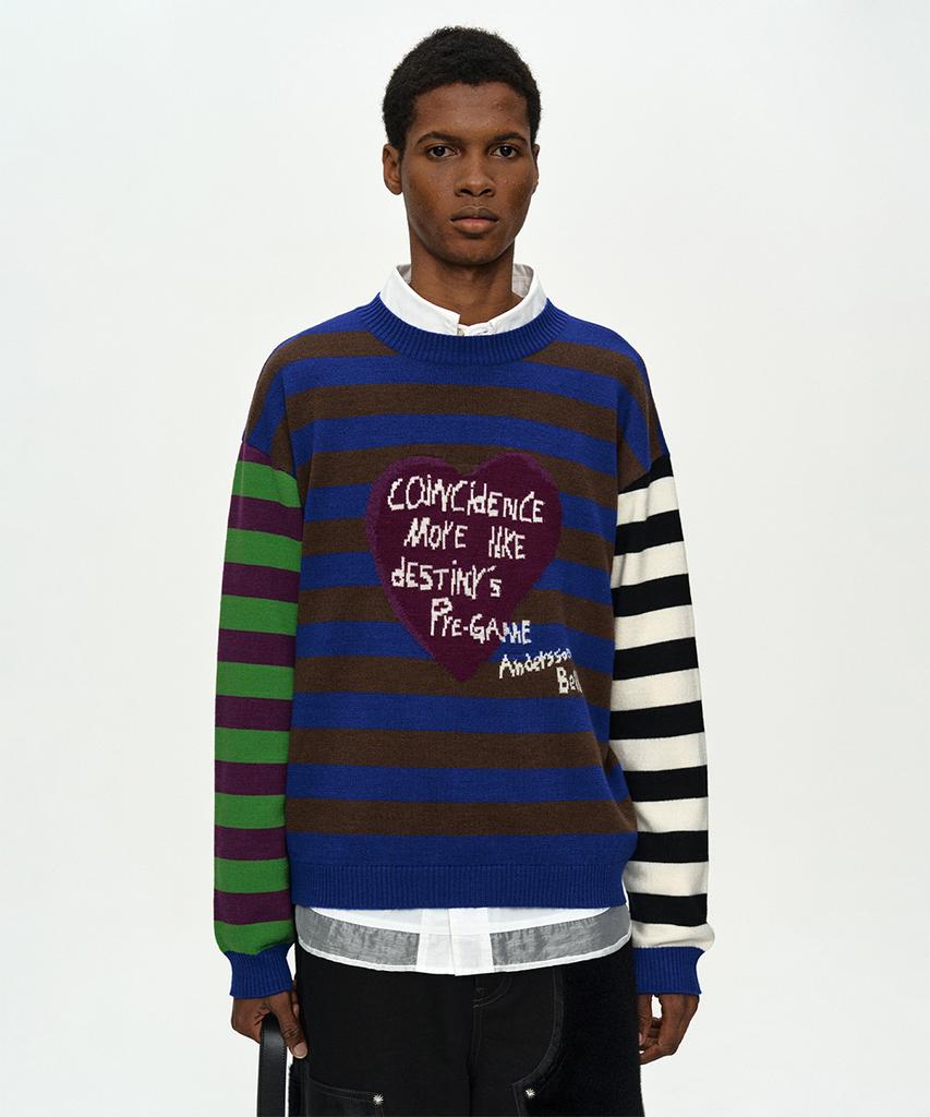 ADSB ANDERSSON BELL Boys Heart Message Crew-Neck Sweater Atb1453M(Blue/Green)