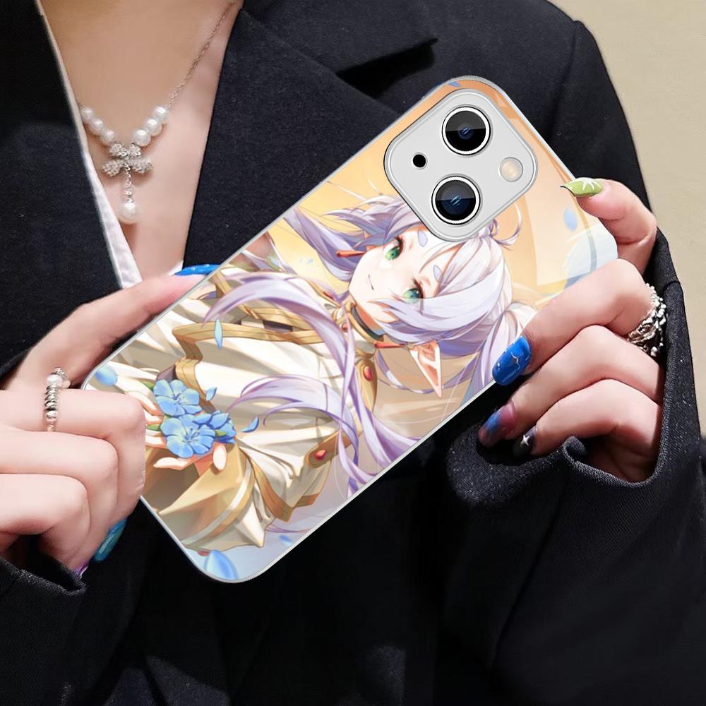 Hot Japan Anime Comics Frieren Phone Case For IPhone 14 13 12 Mini 11 Pro XS Max X XR 14 Plus Tempered Glass Cover