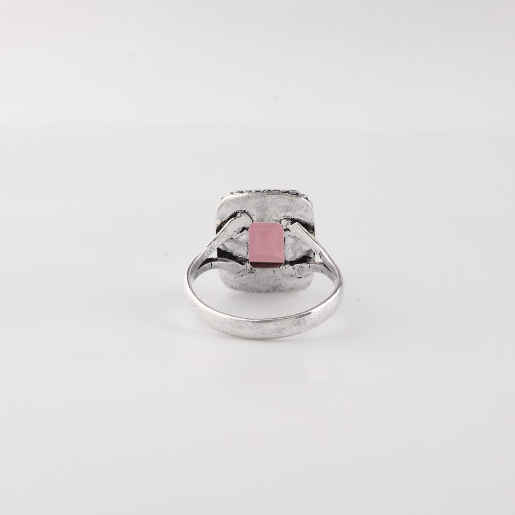 Piedra Preciosa Rodolita Plata de Ley 925 Joyería para Mujer Anillo de Boda Hecho a Mano RR-71-5