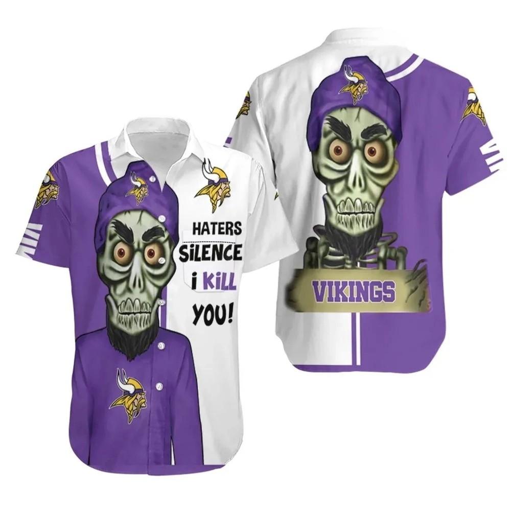 Minnesota Vikings Skeleton Hype Hawaiian Shirt Unisex T-Shirt XXXXL