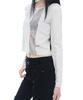 HALF DEVIL US Panel Cut Crop T-Shirt_Light Gray