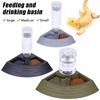Automatic Reptile Feeder Waterer Tortoise Food and Water Bowl Small Animal Dispenser Terrarium Corner Dish for Lizard