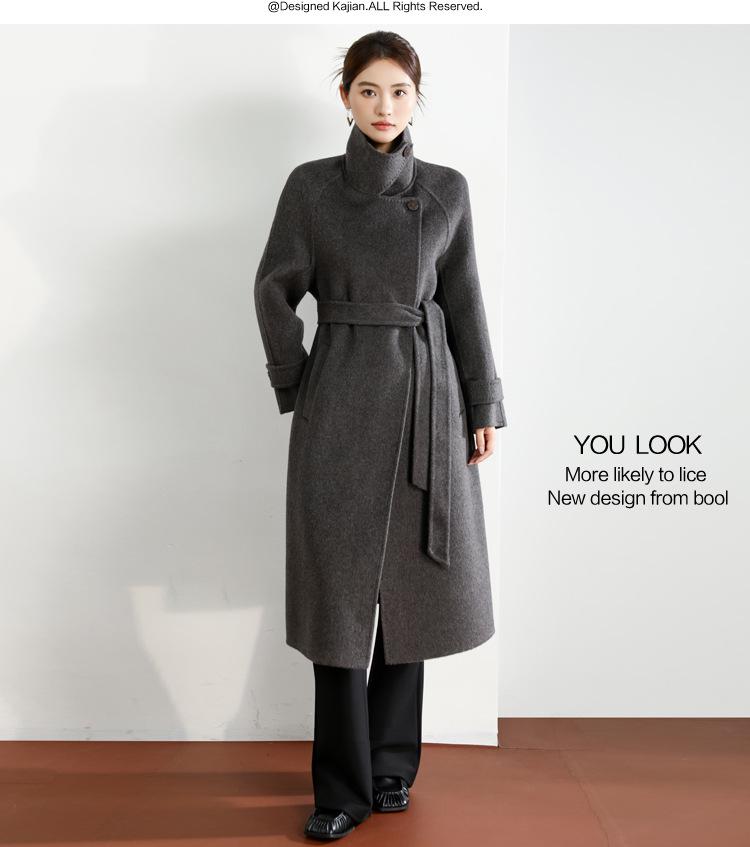 Women's Long Double-Sided Cashmere Over-the-Knee Coat - 2025 High-End Autumn/Winter Collection