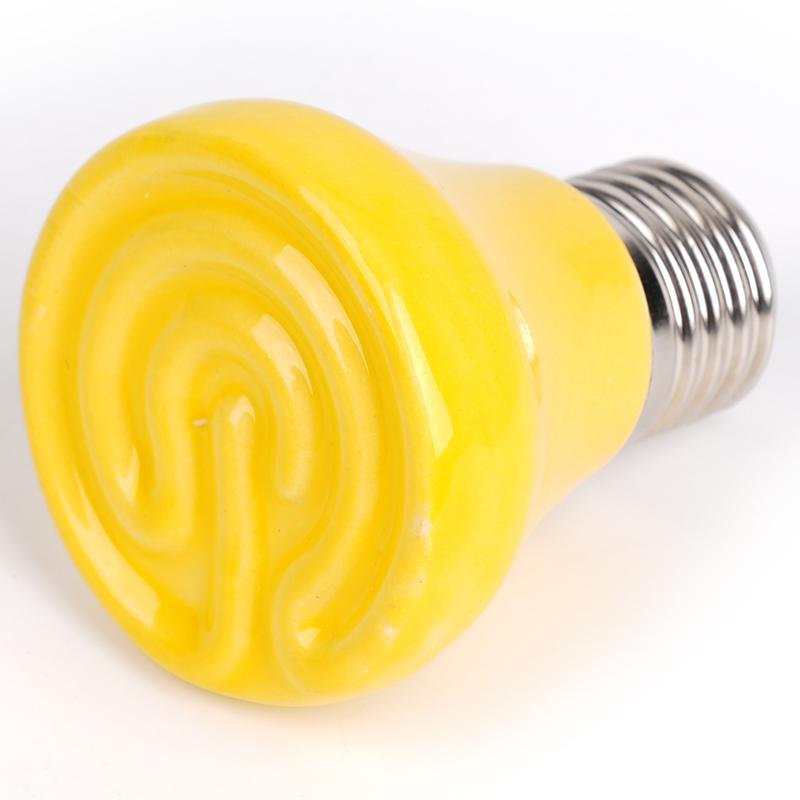 220V E27 Pet Tepelná lampa Ohřívací žárovka Líheň Daleko infračervená topná lampa žlutá Černá keramická Kuřata Želva Ještěrka Plaz Světlo