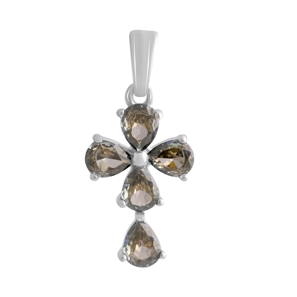 

Срібний хрестик з топазом 2.38ct (2141020) різнокольорові кольору