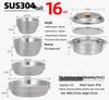 CLS 4.3L Stainless Steel Outdoor Steamer Pot - Portable for Rice, Noodles, Soup Cooking, with Steaming Basket