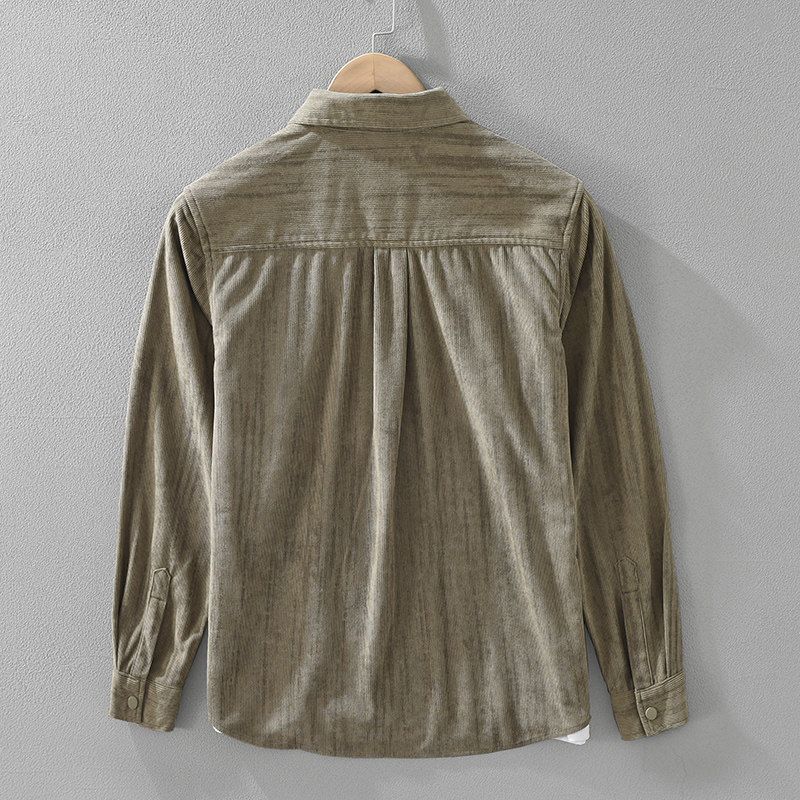 Spring and Autumn New Japanese Style Corduroy Long Sleeve Shirt Men's Loose Casual Hong Kong Version Thickened Shirt Jacket