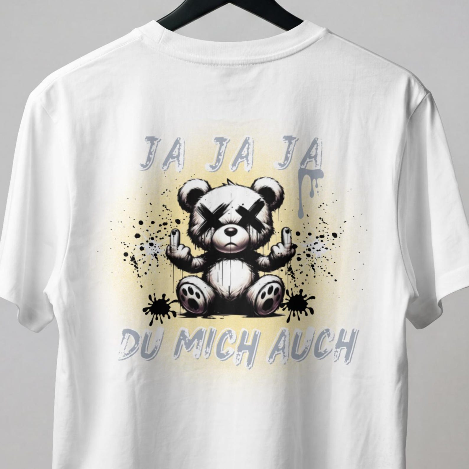 Yes Yes Yes You Me Too Shirt, Funny German Quote T-Shirt, Sarcastic Teddy Bear Tee, Meme Shirt, Streetwear Gift M