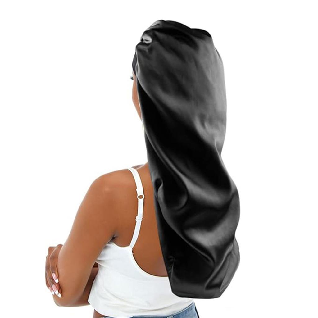 1 silky sleep cap with optional length for straight and curly hair, extra large hair cap for dreadlocks and braids, satin sleep
