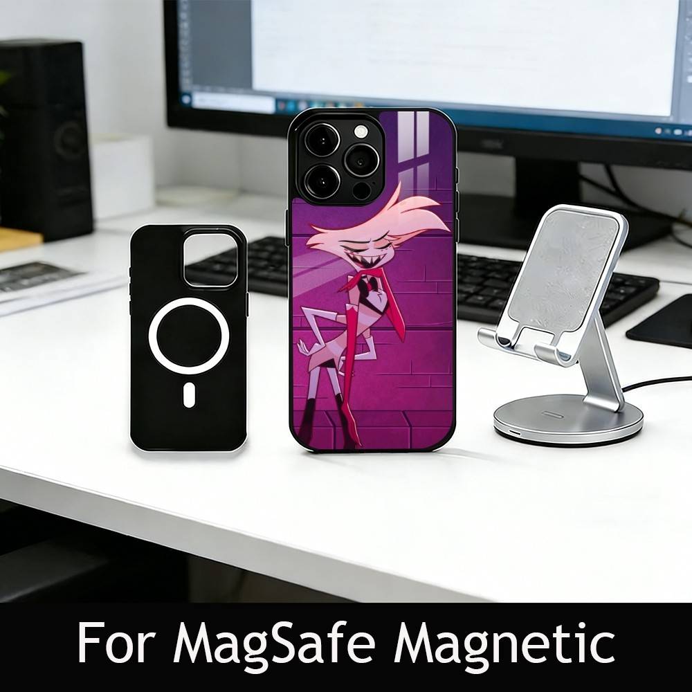 H-Hazbin A-Angel Dust Handyhülle Für iPhone17,16,15,14,13,12,11 Plus,Pro Magnetisch mit Magsafe Kabelloses Laden