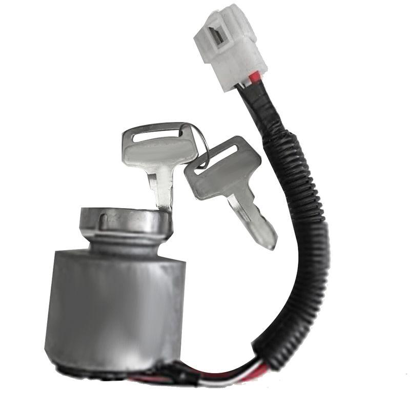 Portable Metal Ignition Switch Silver Ignition Switch With 2 Keys Fits For Kubota 66101-55200 BX1800 2200 2230 G1800 ZD18 28