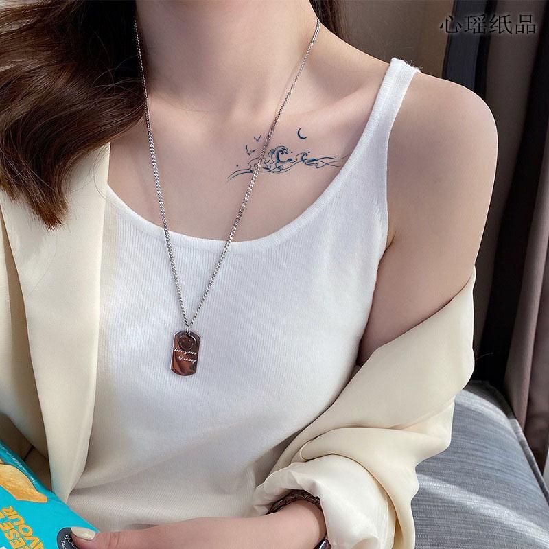 Model mic Fluture Val de mare Coada de pește Cealaltă parte Floare Suc proaspăt Mic Simulare pe bază de plante Cufăr Transfer de apă Autocolant tatuaj