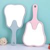 Tooth Shaped Handheld Makeup Mirror Cute Makeup Mirror with Handle Handheld Dental Makeup Mirror