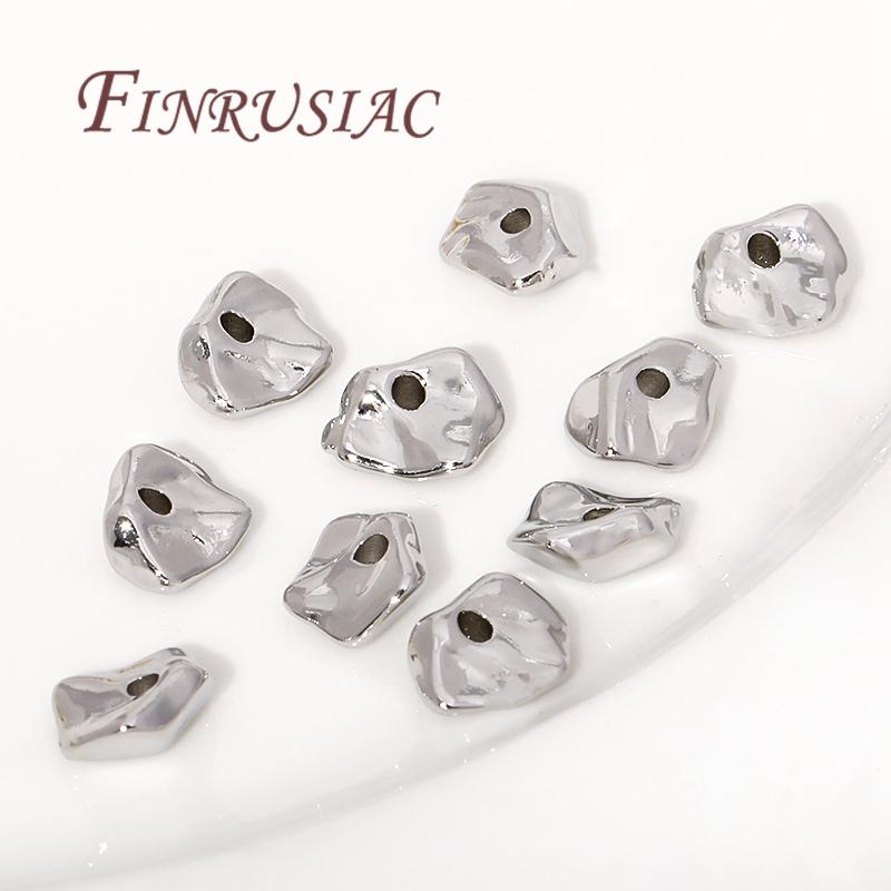 High Quality Metal Beads For Bracelets Beading Beads DIY Jewelry Making Findings 2 Sizes 18K Gold Plated Irregular Spacer Beads