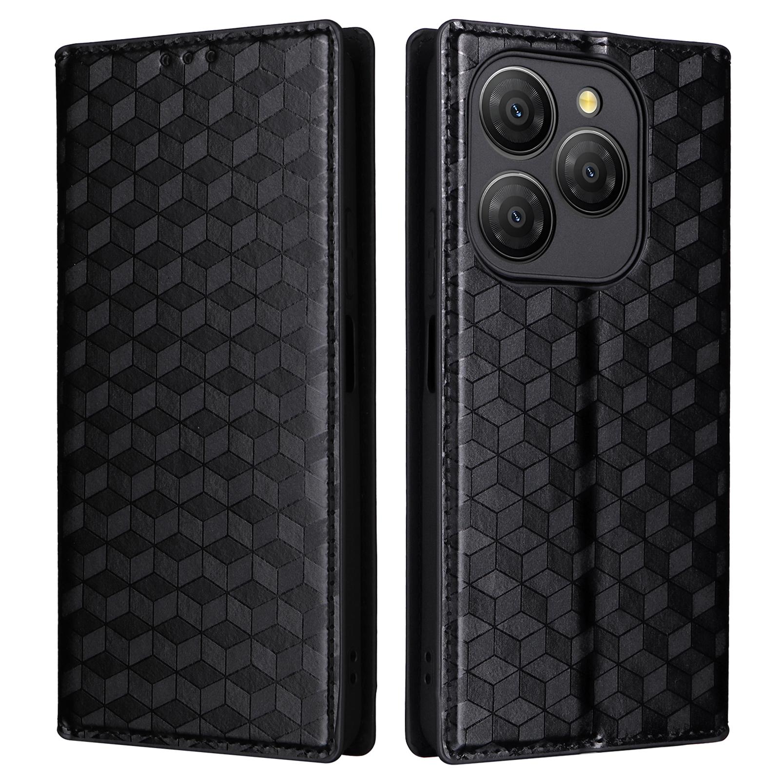 

Для Blackview Shark 9 5G Чохол-гаманець Ромбоподібний Тиснений Шкіряний Чохол для Телефону Black