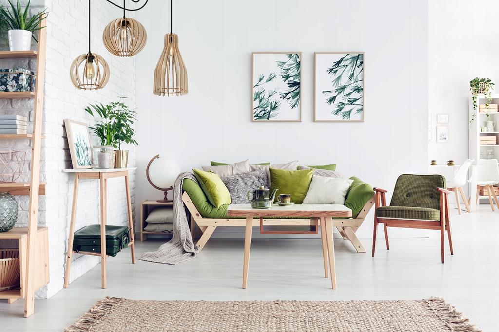 MODERN WOODEN CEILING HANGING LAMP MIX LED