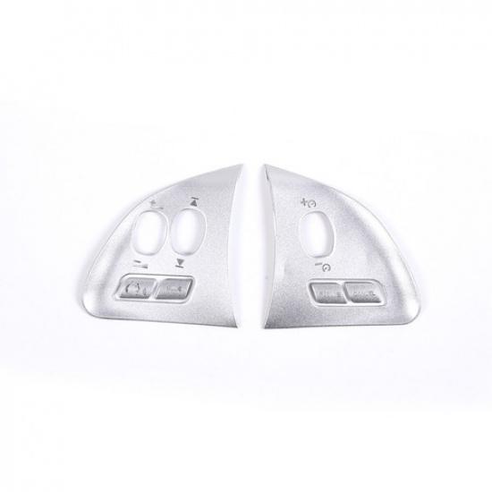 Silver Alloy Car Steering Wheel Button Cover Trim For Jaguar XF 2012-15