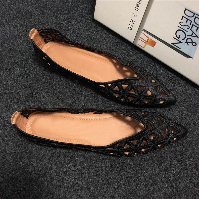 

Весна/Лето 2024 Женские сандалии-балетки с острым носком больших размеров 36