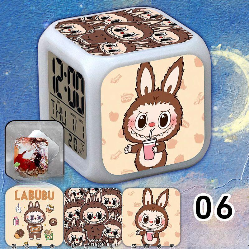 Cute  Electronic Alarm Clock with Seven-color Luminous Night Light Alarm Clock