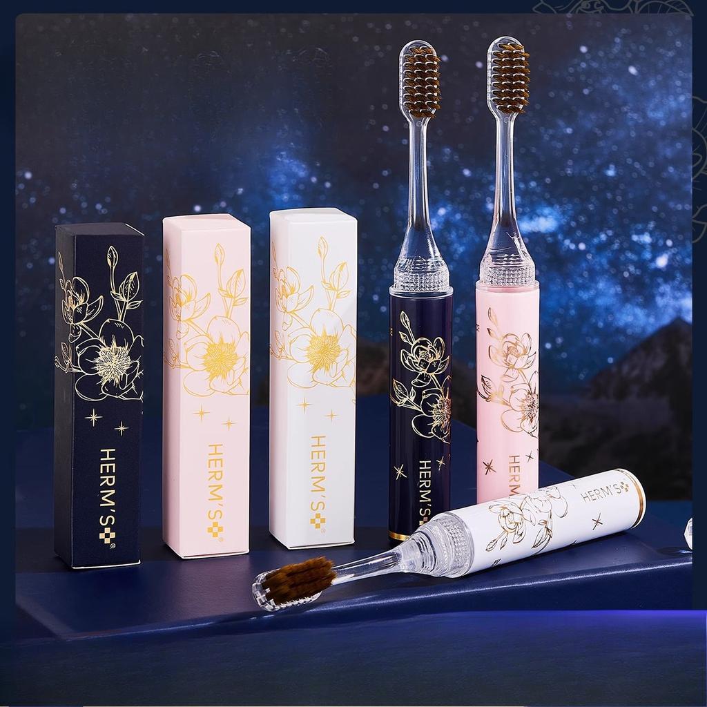 Soft-bristled Folding Lipstick Portable Toothbrush Gum Care Couple Adult Cleaning Gift Box Set