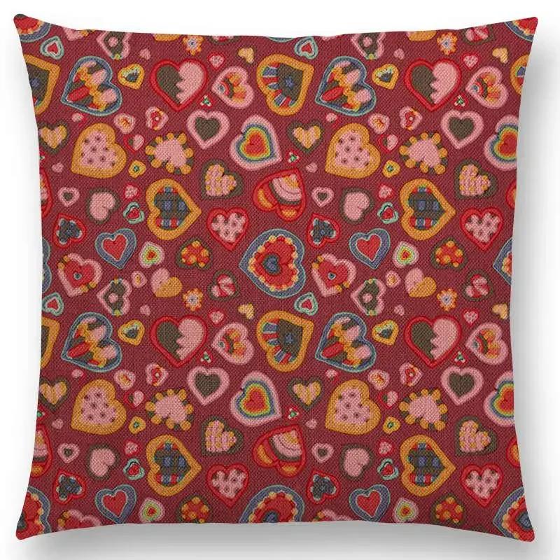 New Colorful Geometric Patterns Moroccan Lattice Mosaic Hexagon Stars Hearts Flowers Pretty Car Cushion Cover Sofa Throw Pillow