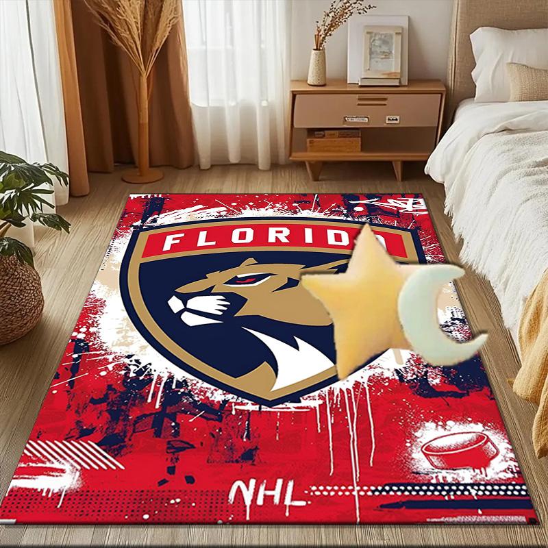 Panthers Team Spirit Floor Mat for Living Room, Game Rooms, Office, Bedroom, Office Floor Mat Playful Design, Christmas fan gifts