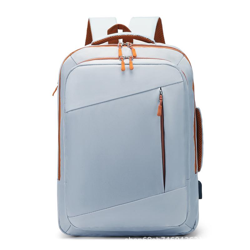 

Unisex Large Capacity Backpack for Business, Travel, and Commuting - Solid Color with Textured Design