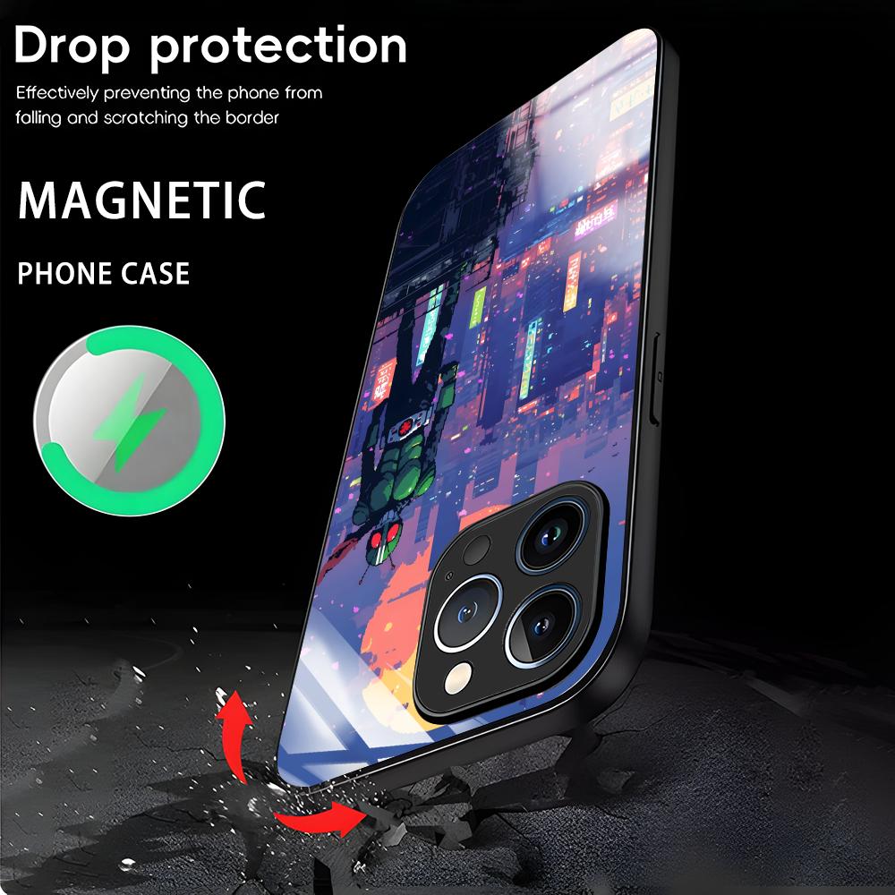 Kamen Rider  Phone Case For iPhone17 16 15 14 13 12 11 X XR XS 8 Plus Mini Pro Max Glass Magnetic Case