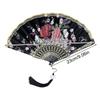 1Pc Flower Pattern Elegant & Luxurious Folding Fan Vintage Dance Fan Fashion Chinese Style Hand Held Stamping Design