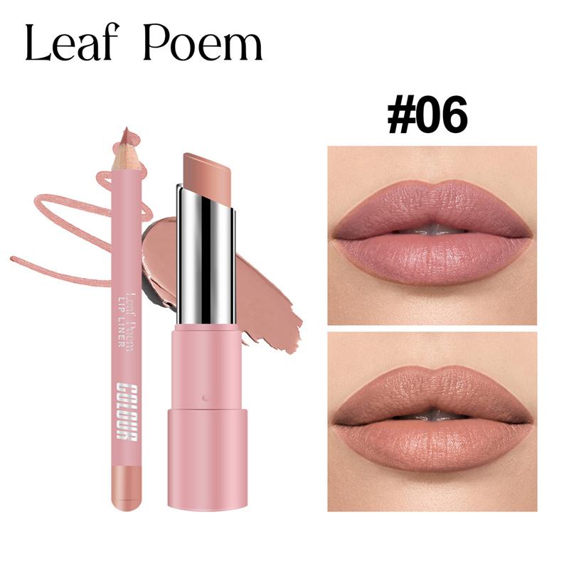 Lipliner Pencil Lipstick Set Matte Nude Red Contour Tint Lipstick Long Lasting Non-stick Cup Lipliner Makeup Lip Stain