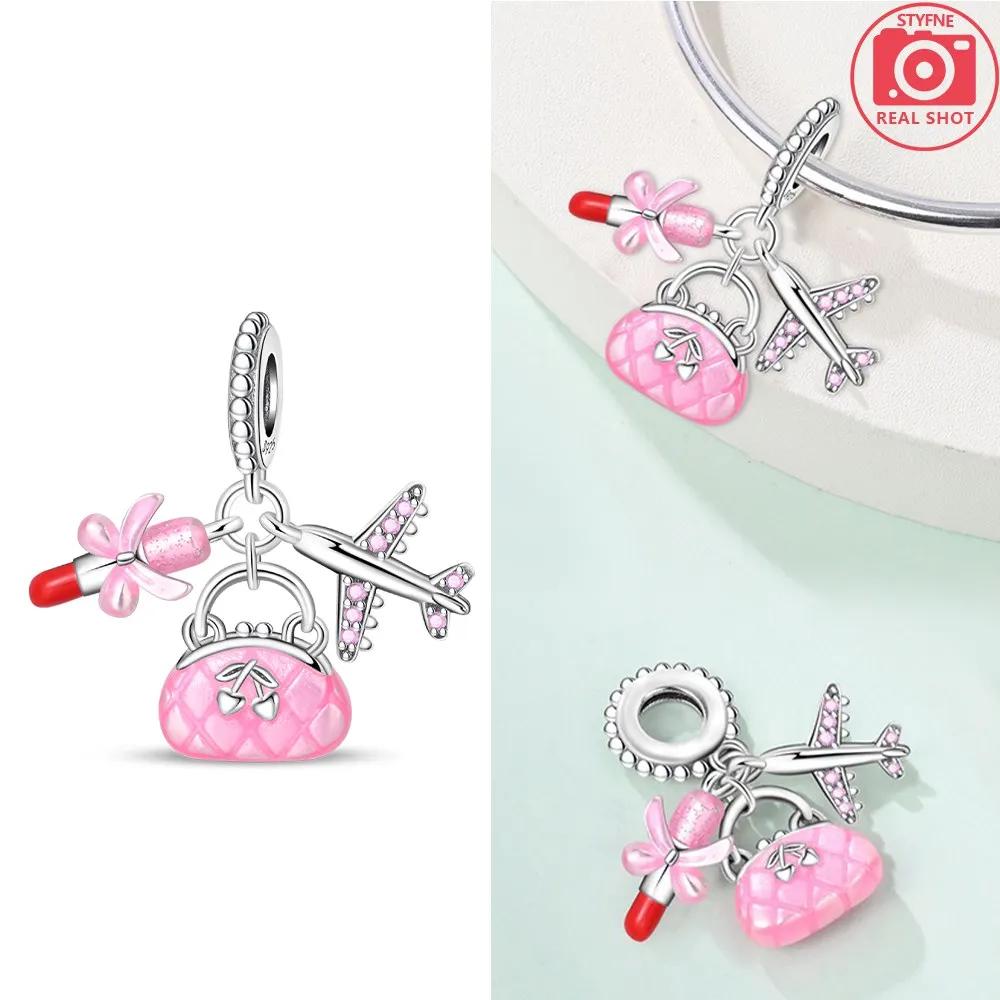 Romantic Travel Pendant Bead Component Copper Metal Colors Charm Bead Component Bead Components Compatible With Authentic Original Charm Bead
