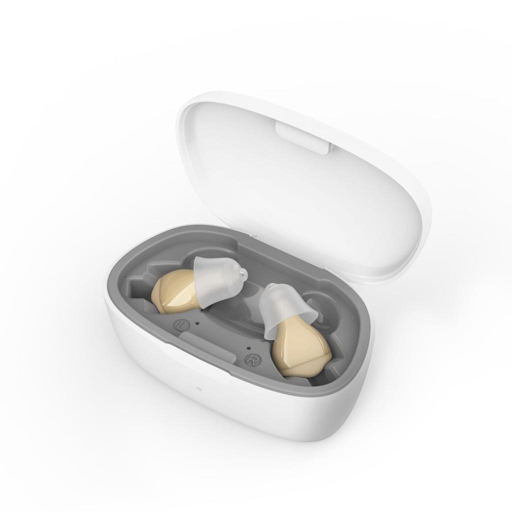 Rechargeable Hearing Aids For Seniors Severe Hearing Loss With Noise Cancelling Hearing Aid In Ear Hearing Amplifiers With Portable Charging Case