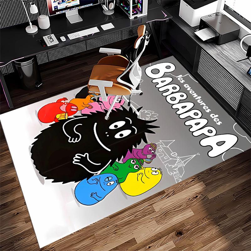 1pc Barbapapa1 Print Area Rug - Soft, Washable Non-Slip Indoor Mat for Office Chairs, Living Room, Home Office Decorative Rug