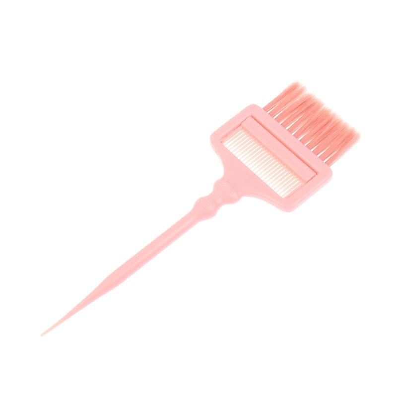 1 шт. Профессиональная кисть для окрашивания волос, нескользящая кисть для крема для окрашивания волос с расческой, аппликатор для окрашивания, мелирования, осветления, салонный розовый