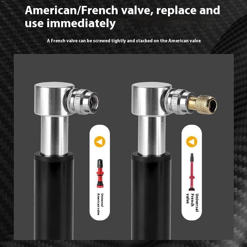 Mini Aluminum Alloy Bicycle Pump Portable Silver Pump Road Mountain Bike Pump Riding Tire Filling Pump Riding Equipment Outdoor