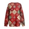 Women's Casual And Fashionable Christmas Print Long-Sleeved Top