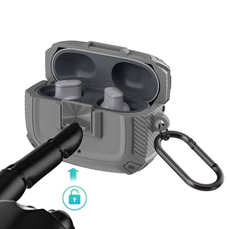 Durability TPU Carbon Fiber Cover for Studio Buds/+ Earbuds AntiShock Shell with Easy Access Charging Port Shell