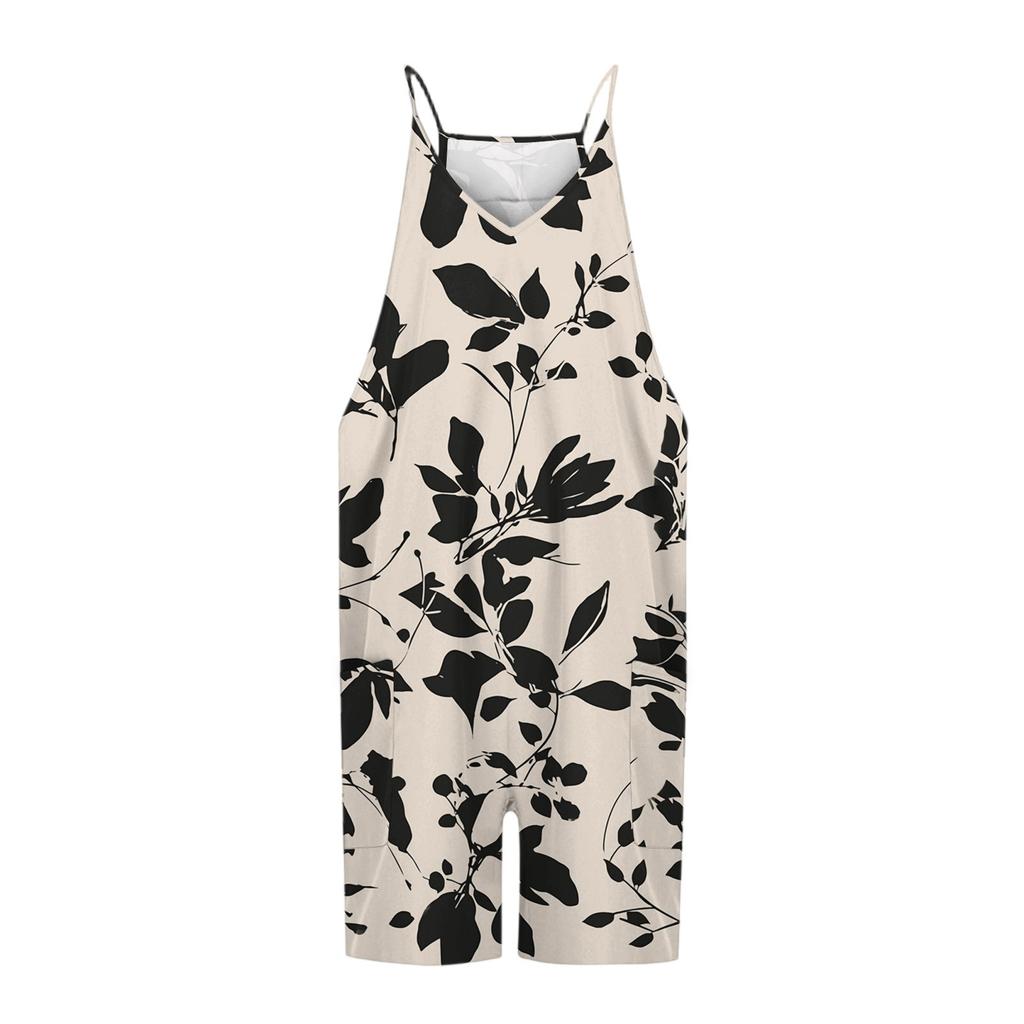 Girls' Sleeveless Romper - Casual Spaghetti Strap Jumpsuit With Pockets