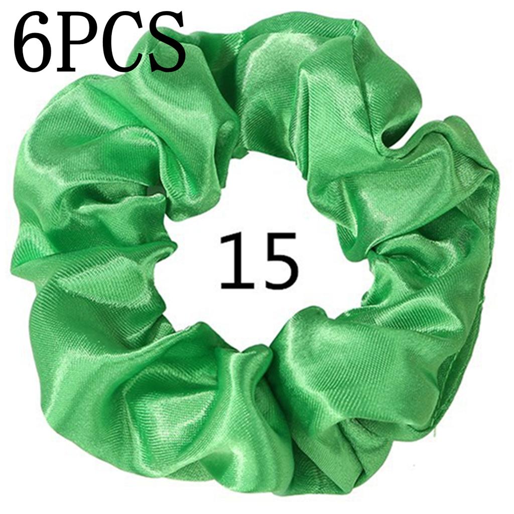 6pcs/lot Hair Scrunchies Bands Scrunchy Ties Ropes Ponytail Holder for Women or Girls Accessories Satin Headwear Solid Color Set