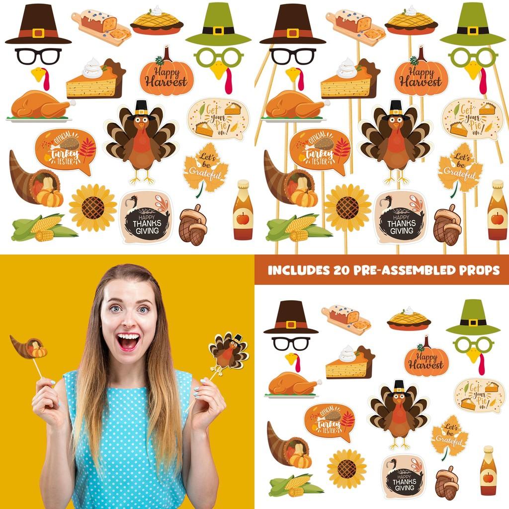 Papier Thanksgiving Tag Fotoautomaten-Zubehör Für Feiertags-Event-Dekorationsset