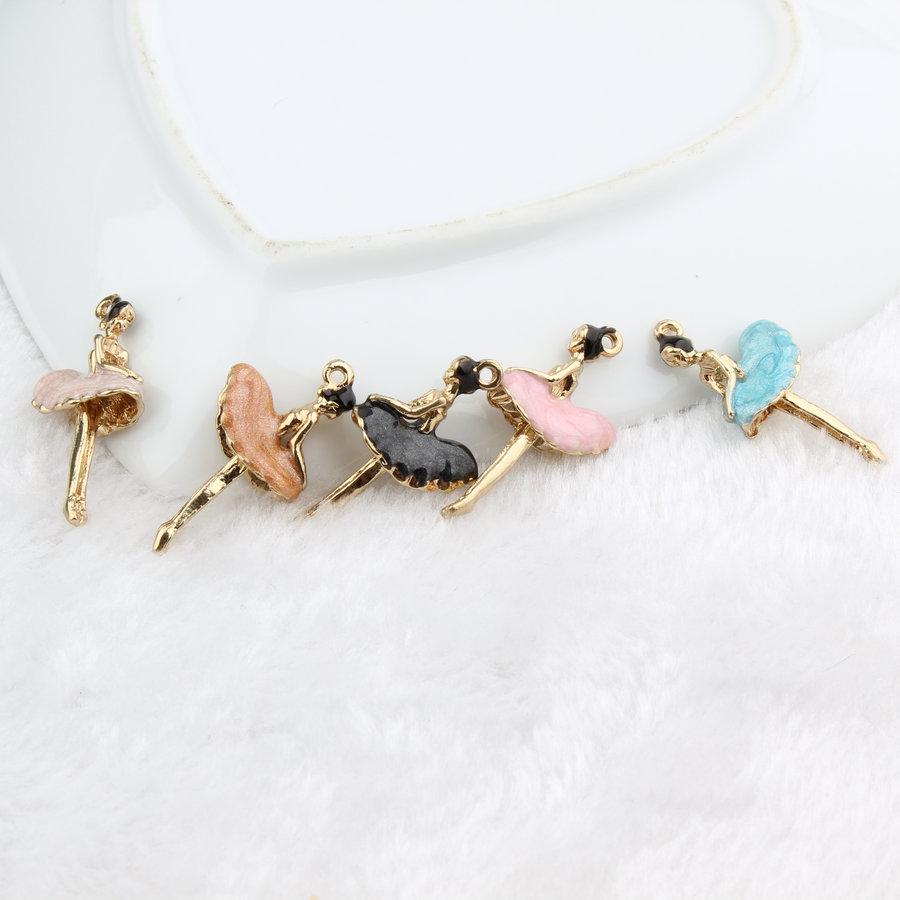 Korean-Style K Gold Alloy Ballet Dancer Pendant for DIY Bracelets