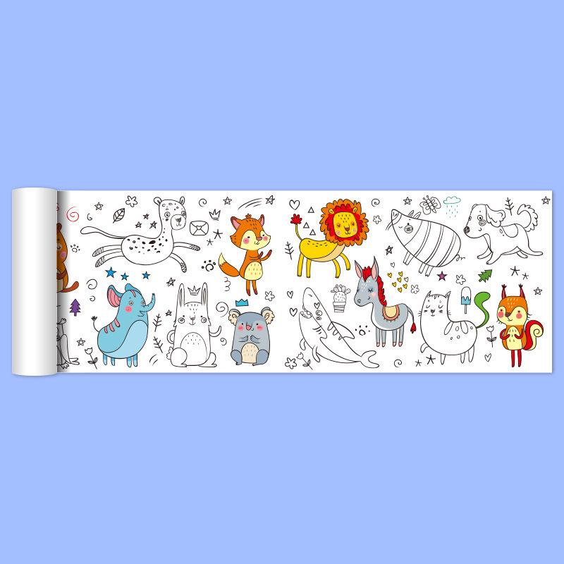 Children’s Graffiti Color Scroll: Large Drawing Paper & Storybook Canvas for Kindergarten